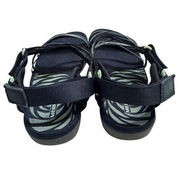 MERRELL Sz 8 Terran 3 Cush Lattice Sandals Women Navy Blue Strappy Casual Shoes - Picture 4 of 11